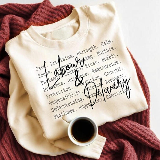 L&D Nurse Typography Tee, Maternity Ward Text Shirt, Healthcare Worker Appreciation Design,Labor and Delivery Shirt design, ldrp Png