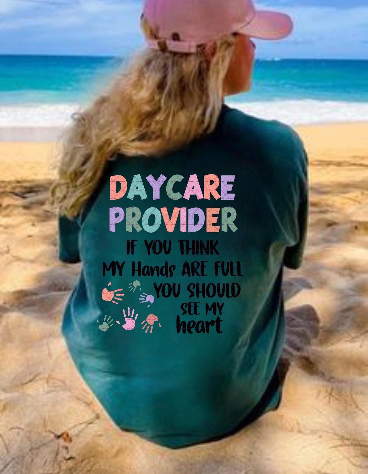 Daycare Provider SVG PNG, Cute Handprint Daycare Worker, Childcare Staff Sublimation File, Teacher life Png, Preschool Teacher Shirt Design