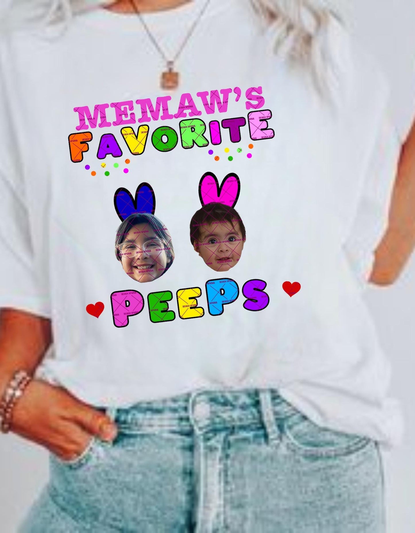 Memaw's Favorite Peeps PNG, Custom Easter Grandkid Shirt Design, Personalized Bunny Photo Sublimation, Easter Grandma Gift, Cute Easter Peep