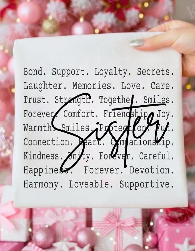 Sister Typography PNG, Sister Love Quote Design, Family Bond Text Art, Sister Gift Idea, Sister Sublimation PNG, Siblings matching tee