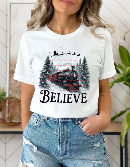 Believe Christmas Train Png, Polar Express Christmas, Santa Sleigh Believe Tee, Holiday Train, Winter Wonderland Png, Christmas Gift Idea