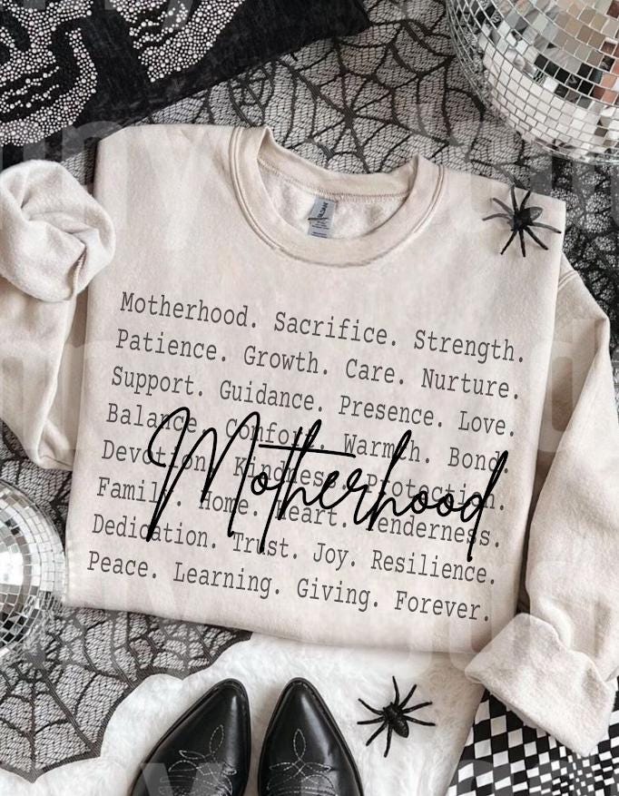 Motherhood Definition Shirt design, Loving Mother Text Design ideas, Family Sweatshirt, Cozy Heartfelt Mom Gift Apparel, Gif for mama mother