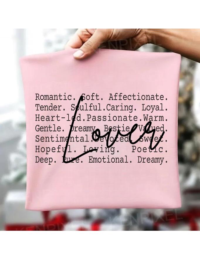 Lover Definition PNG, Romantic Word Art Sublimation, Simple Aesthetic Text Design PNG, Valentine Lover Shirt Design, Emotional Romantic Png
