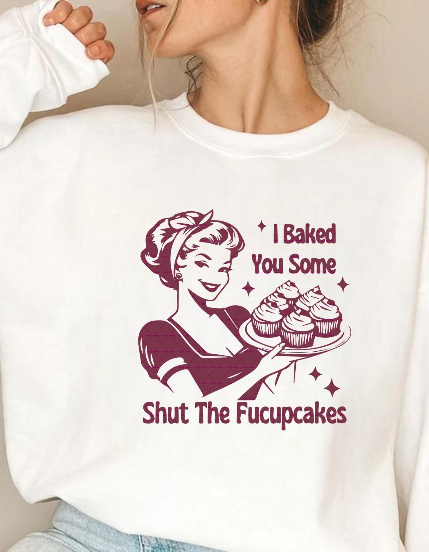Funny design, Gifts for Women,I Baked you some shut the Fucupcakes Png Svg file, Bakers Png, Best Friend Gift, Retro png
