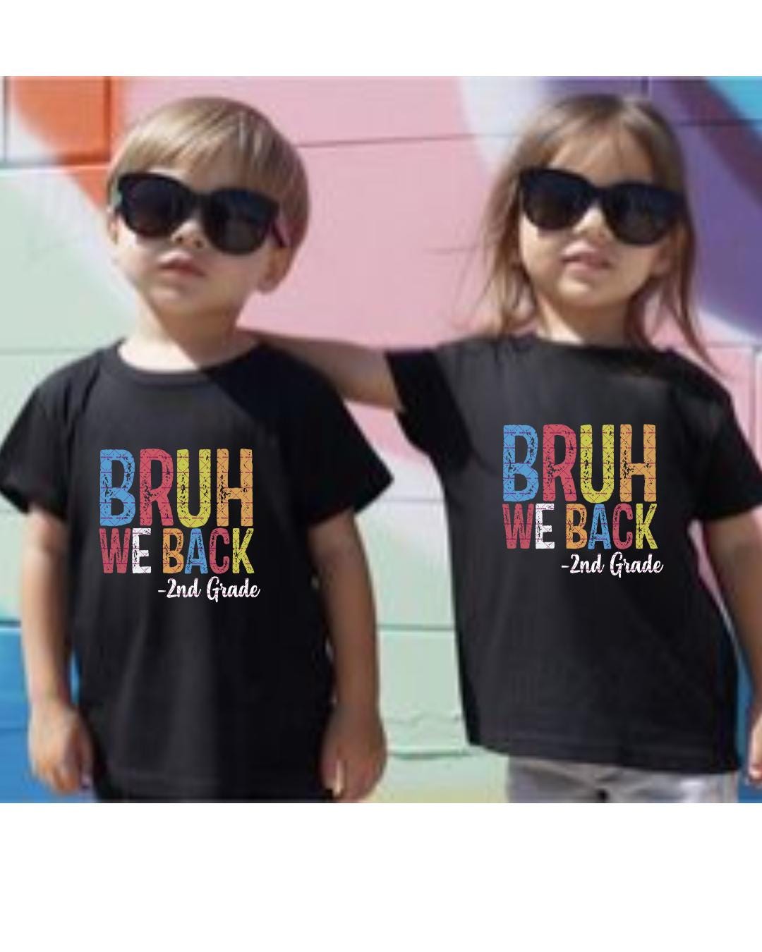 Bruh We Back 2nd Grade Shirt design Funny Back to School Shirt Png for Boys Girls Kids, First Day Student Tee Toddler Second Grade Youth png