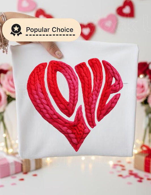 Braided Love Heart PNG, Knitted Heart Design, Valentine Love Art, Romantic Heart Illustration, Handmade Style Heart Graphic, Valentine gift