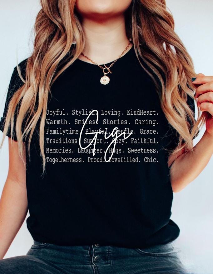 Gigi Definition Shirt design png file, Cute Gigi Text Design, Stylish Grandma Apparel, Sweet Family Gift Tee, Family Matching shirt file
