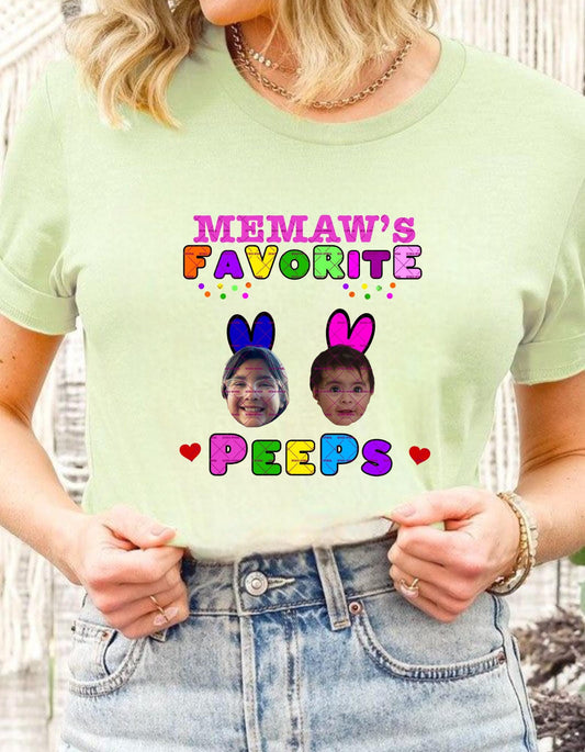 Memaw's Favorite Peeps PNG, Custom Easter Grandkid Shirt Design, Personalized Bunny Photo Sublimation, Easter Grandma Gift, Cute Easter Peep