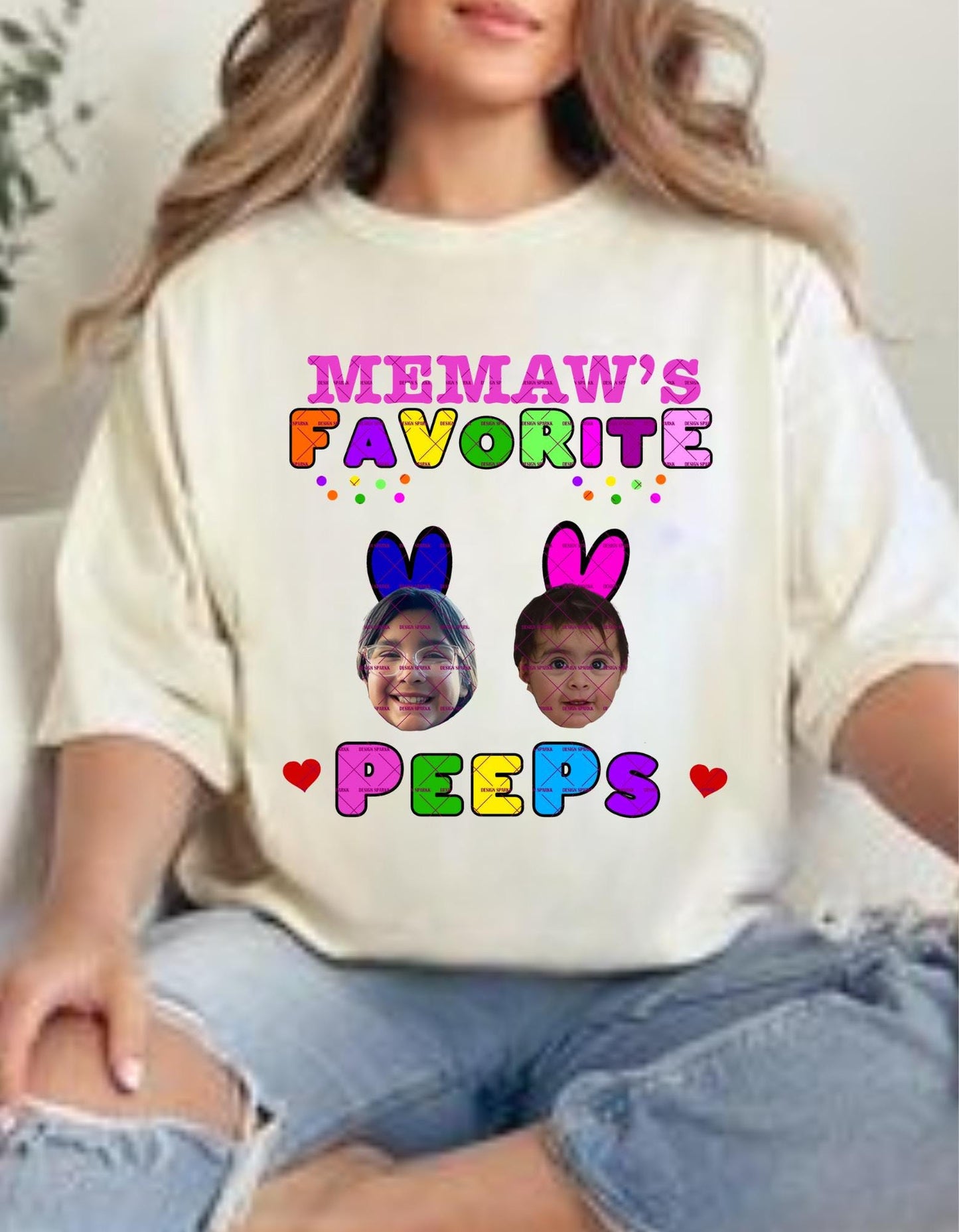 Memaw's Favorite Peeps PNG, Custom Easter Grandkid Shirt Design, Personalized Bunny Photo Sublimation, Easter Grandma Gift, Cute Easter Peep