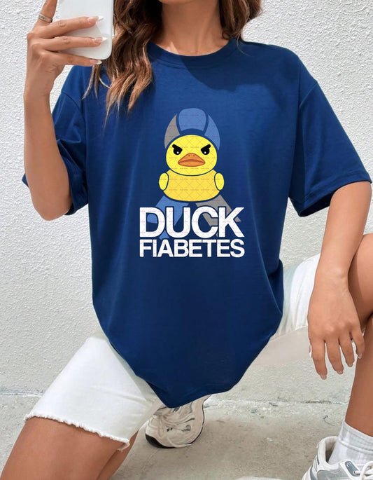 Cute Rubber Duck Warrior with Pun Slogan, Duck png, Cartoon Png,Funny Duck Diabetes Awareness T-Shirt Png file,  Awareness design, Patient
