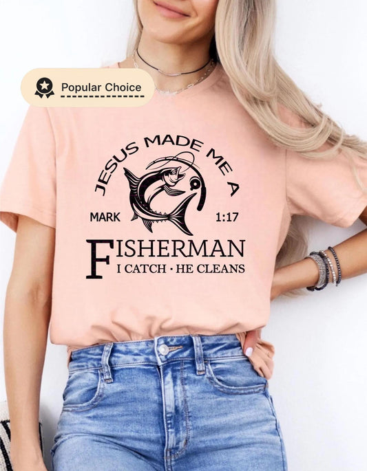 Christian Fisherman PNG, Jesus Made Me a Fisherman, Fishing Shirt Design, Religious Png file, Vacation Sublimation, Fishing Png, Fishing dad