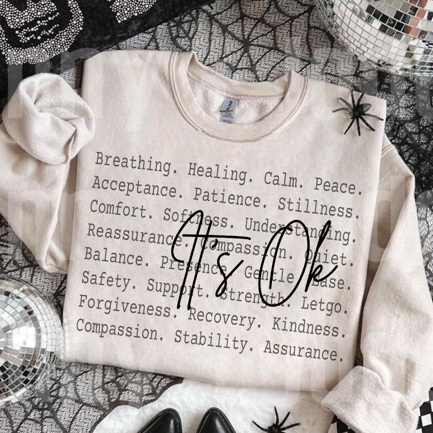 Positive Inspirational Quotes, Motivational Sublimation, Mental Health,Its Ok words png file,It's Ok To Not Be Ok png, T shirt png