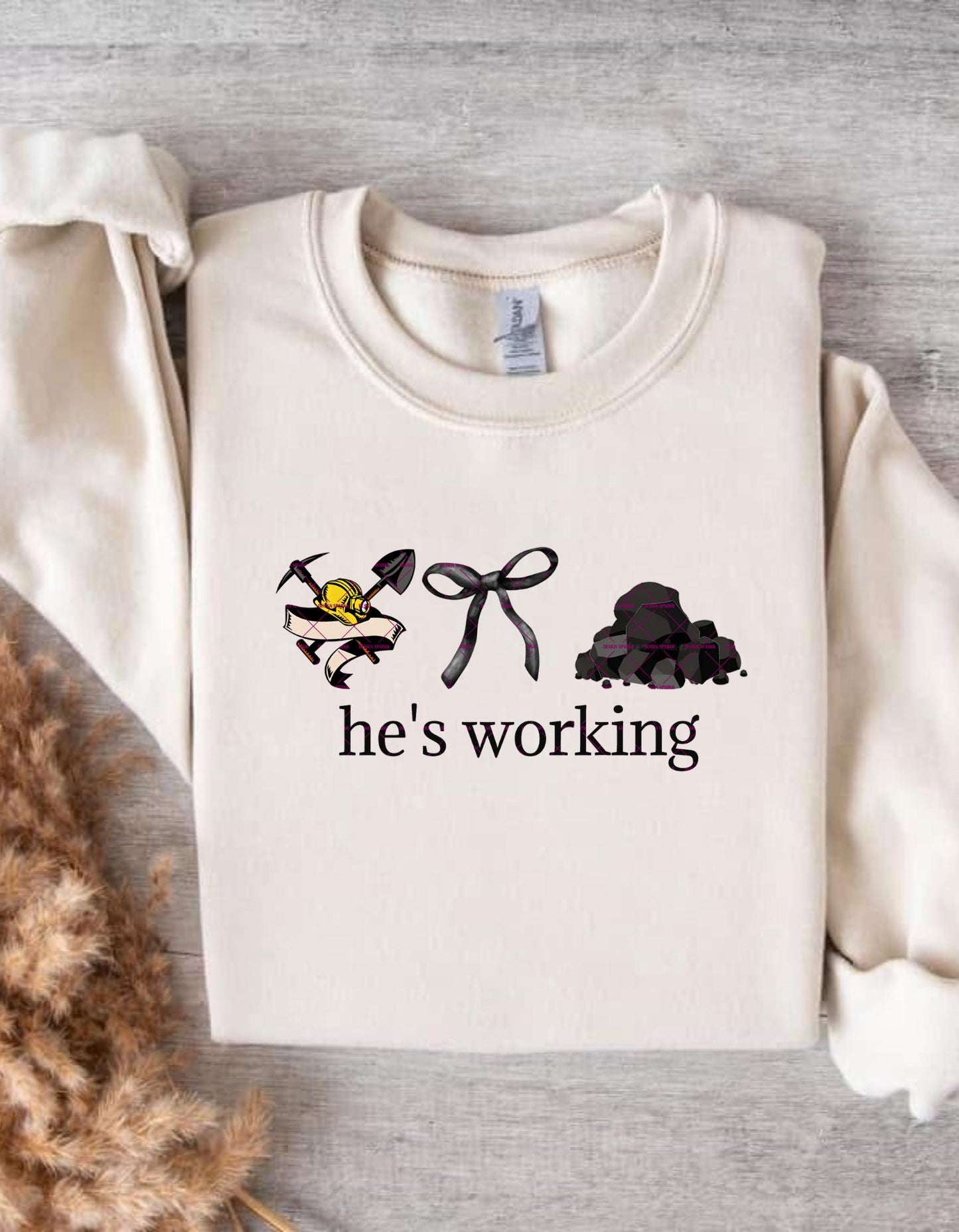 He's working Hard, Bow Png, Husband, Brother Png, Mens Digital Download, Custom order request Father day working Job png, Coal Miner png
