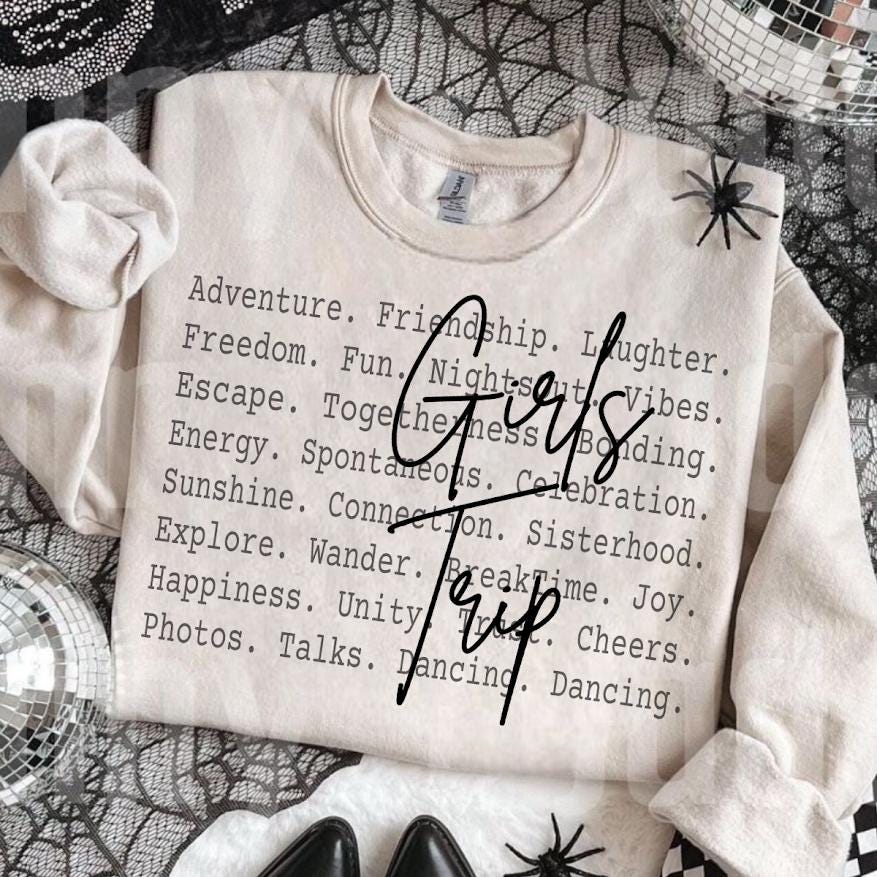 Girls Weekend Gift, Best Friends Travel Typography Tee,Girls Trip Shirt design, Vacation Vibes Minimal Text Shirt,Girls nighout, Party Png