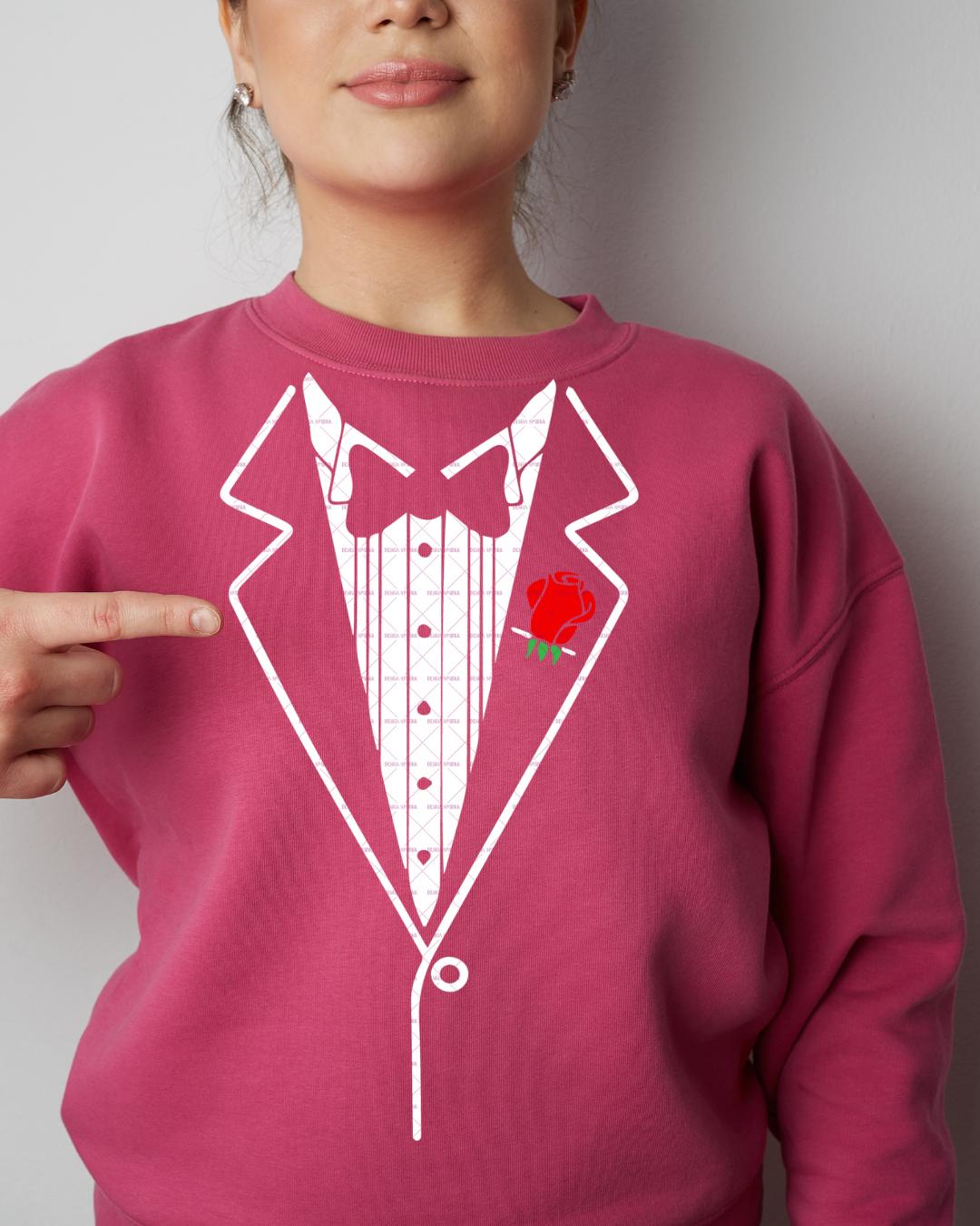 Formal suit design,Formal Suit with Red Rose, Elegant Tuxedo Png Svg file, Wedding & Party Attire, Wedding gift Png,  Men Father Bow Png Svg