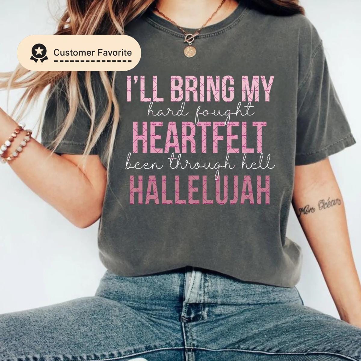 Hard Fought Hallelujah PNG, Jesus faith worship design, digital download, Faith Png, Girls shirt sweatshirt Png, Christian Sublimate Design