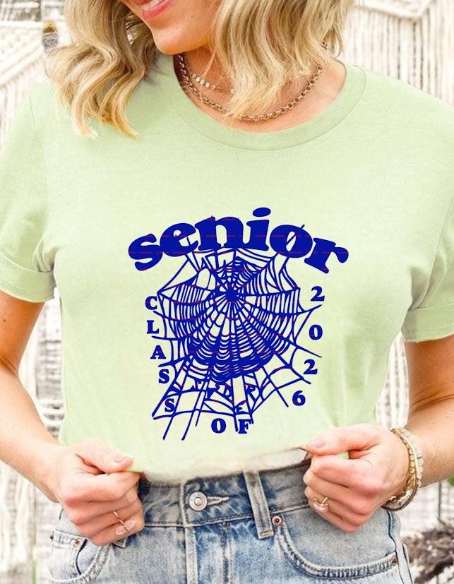 Senior Class of 2026 Shirt design, Retro Spider Web Senior Tee, Graduation Gift for Senior 2026 Png file, Trendy Class of 2026 Graphic Shirt