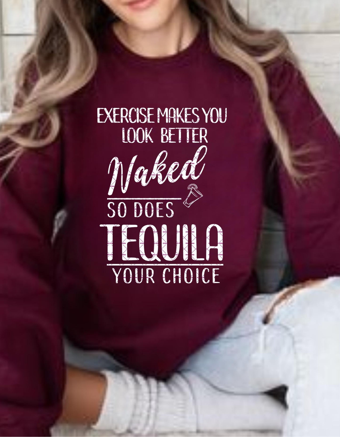 Funny Tequila Png, Fitness Alcohol Quote Shirt, Party Gym Digital Cricut Cutting File, Summers png, Exercise Makes You Look Better Naked PNG