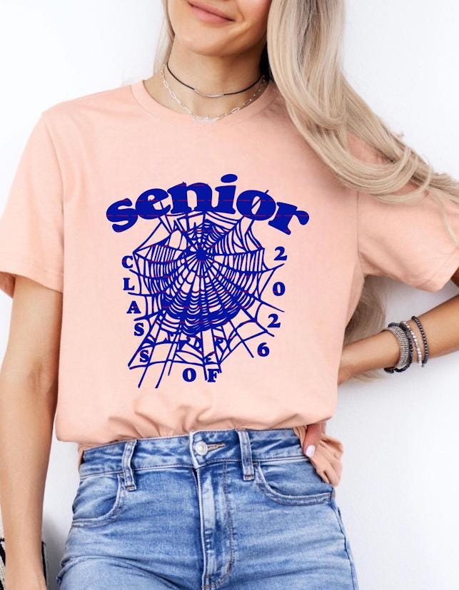 Senior Class of 2026 Shirt design, Retro Spider Web Senior Tee, Graduation Gift for Senior 2026 Png file, Trendy Class of 2026 Graphic Shirt