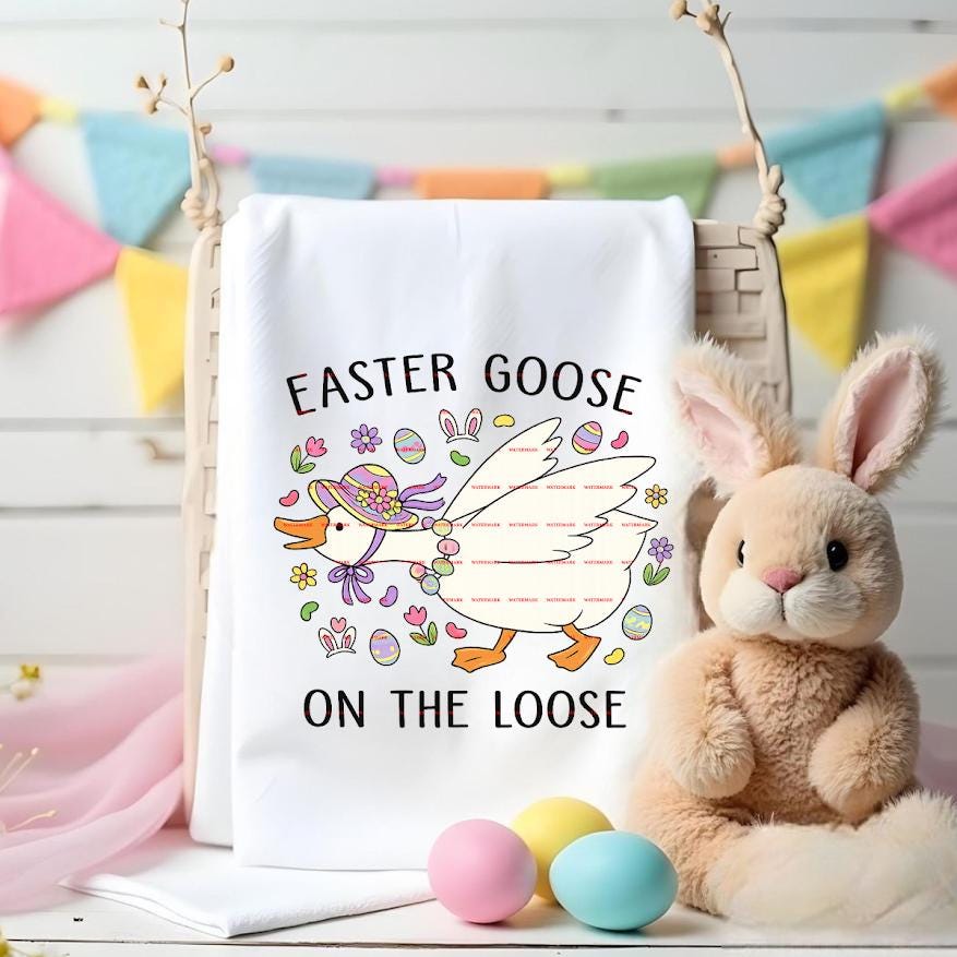 Cute Easter Bunny Hat, Easter Goose On The Loose Shirt Png file, Goose Spring Holiday Graphic, Easter