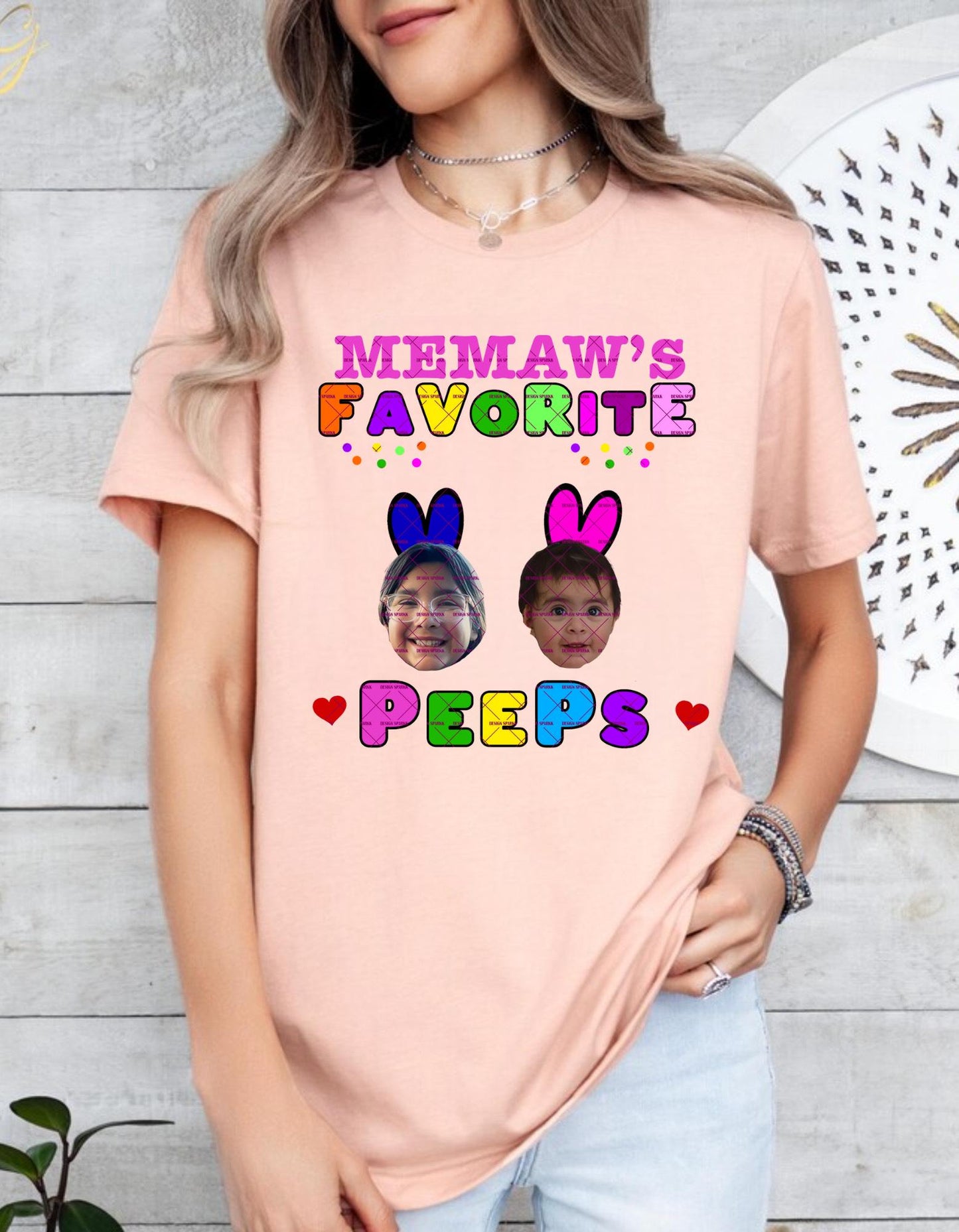 Memaw's Favorite Peeps PNG, Custom Easter Grandkid Shirt Design, Personalized Bunny Photo Sublimation, Easter Grandma Gift, Cute Easter Peep