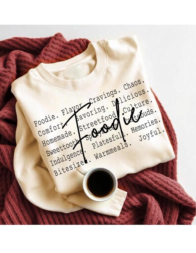 Foodie Text Shirt design, Food Lover Aesthetic Tee Png fil, Cozy Foodie Quote Design, Comfort Food Vibes Shirt, Gift for Food Lovers girls