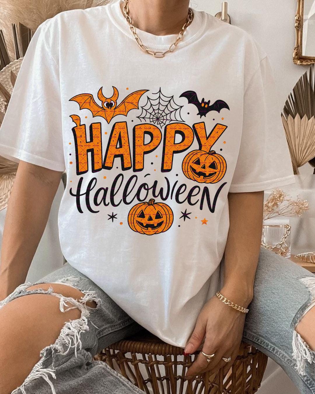 Happy Halloween PNG, Cute Pumpkin Bat Halloween Sublimation Design, Fall Shirt Png, Funny Halloween Shirt PNG, 2025 Halloween sweatshirt Png