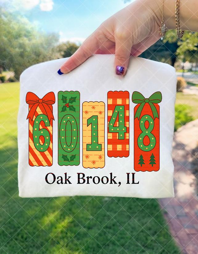 Personalized Christmas Shirt design, Custom Zip Code Town Name, Cute Pastel Christmas Village Shirt, Personalized Holiday Gift, State code
