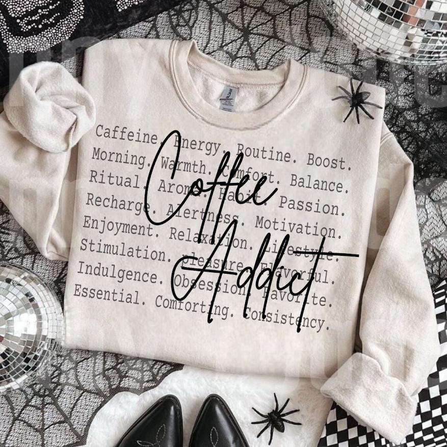 Caffeine Lover Typography Tee, Coffee Addict Shirt Png, Morning Coffee Lifestyle Text Shirt, Funny Coffee Gift, Coffee Mode