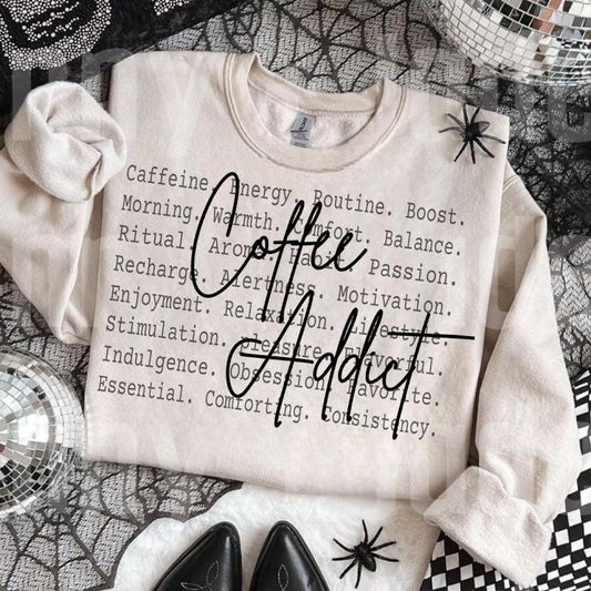 Caffeine Lover Typography Tee, Coffee Addict Shirt Png, Morning Coffee Lifestyle Text Shirt, Funny Coffee Gift, Coffee Mode