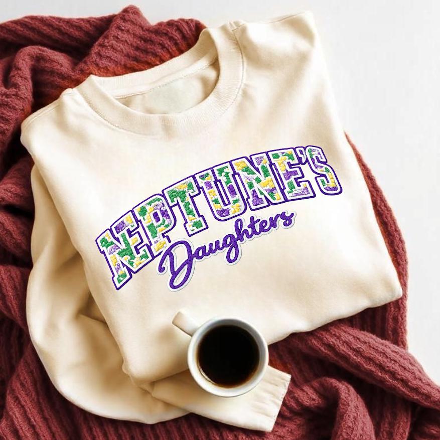 Neptune’s Daughter PNG, School Spirit Mom Design, Leopard Glitter Mascot Shirt, Proud School Mom Png, Team Spirit Cut File, Daughter, Family