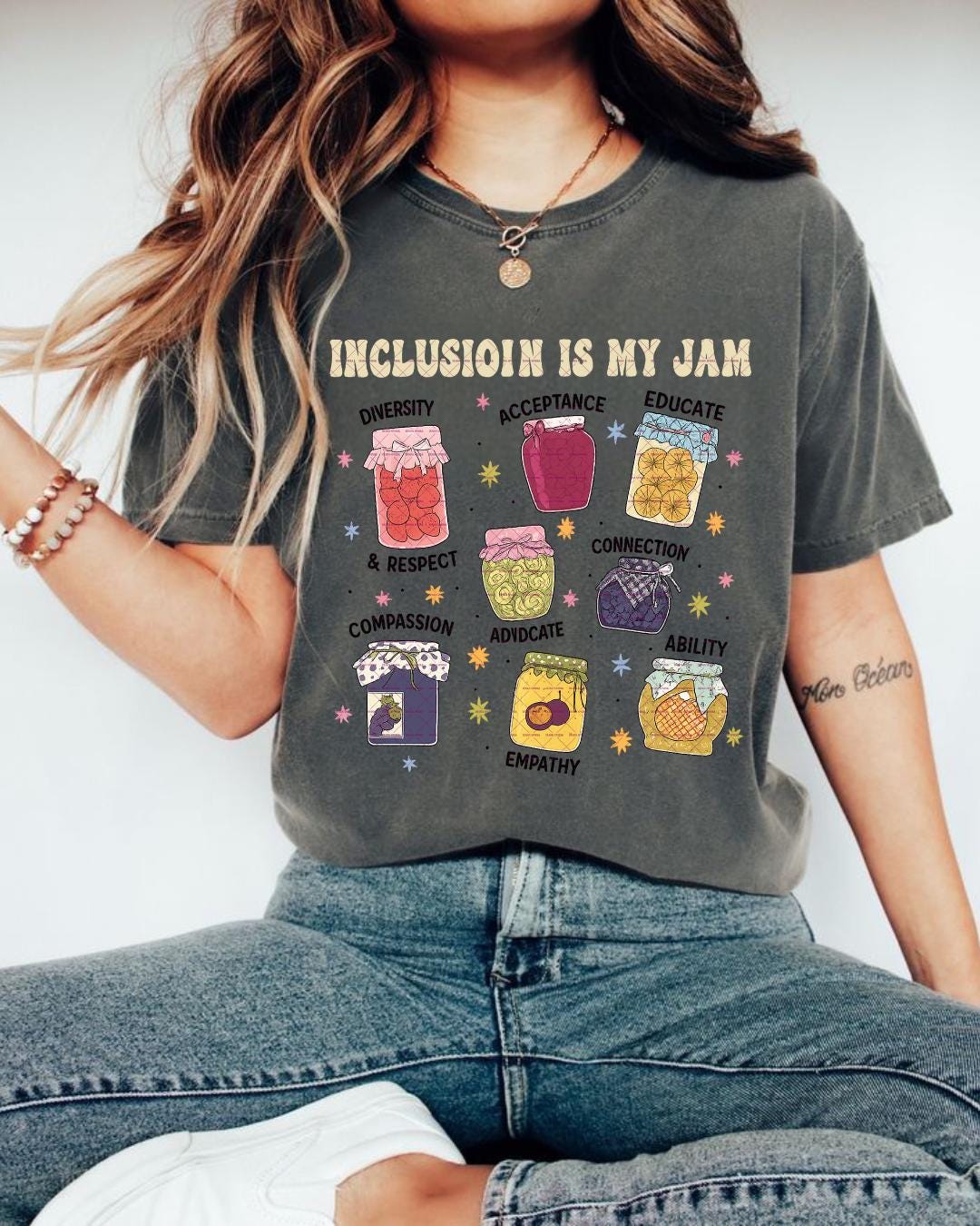 Inclusion Is My Jam Png, Diversity, Empathy & Connection Jars Illustration, Girls t shirt png, Cute girls design