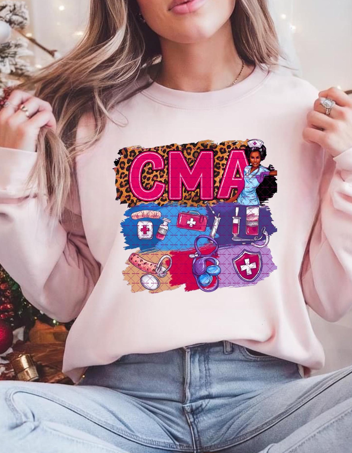 CMA PNG Sublimation Design, Leopard Print Medical Graphic, Healthcare Worker, Nurse Life Digital File, Cna, Certified Medical Assistant PNG