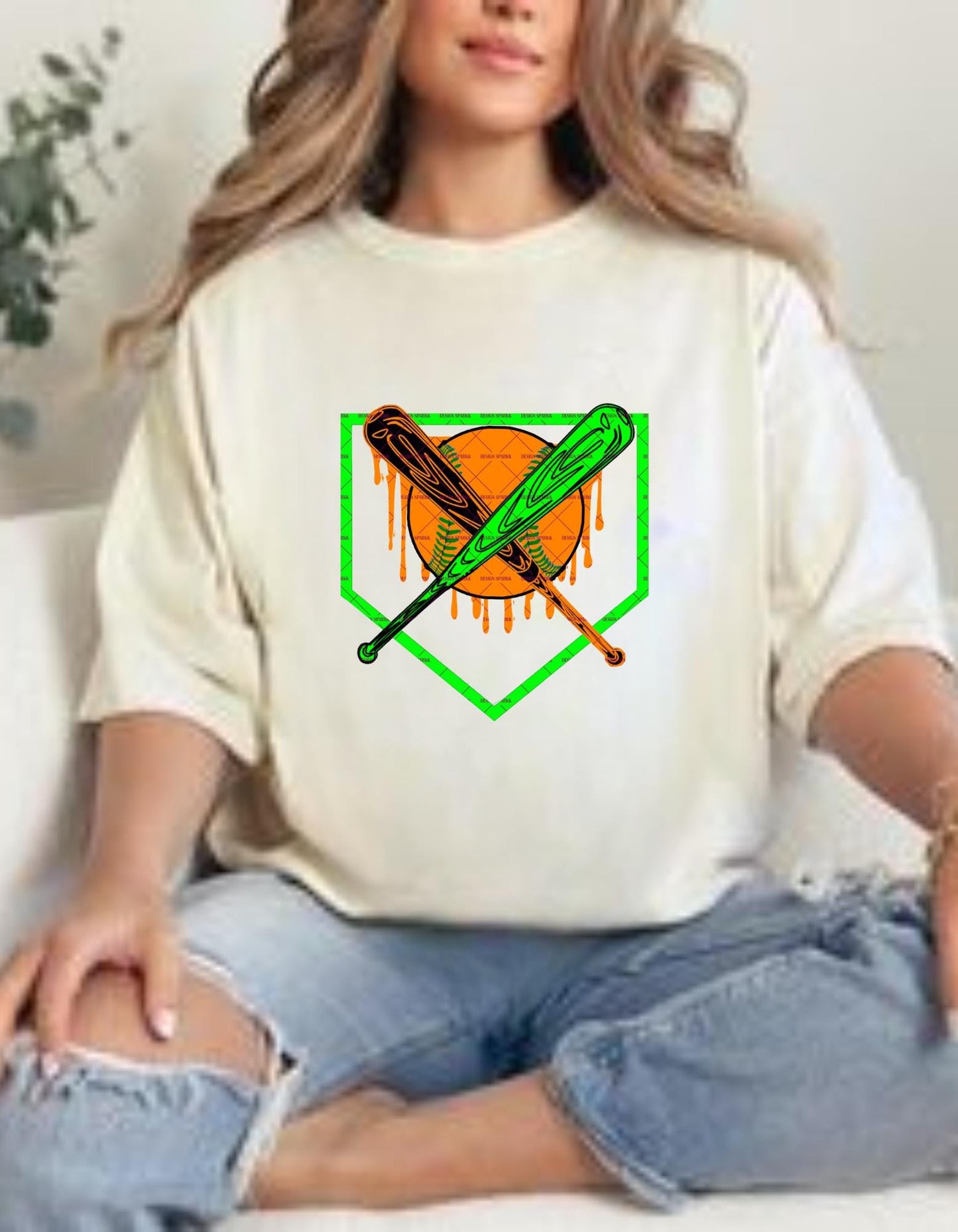 Dripping Baseball Art,Cool Baseball Player Tee design,Neon Baseball Png, Retro Baseball Bat Design Softball Sports Fan Gift for her, Champ