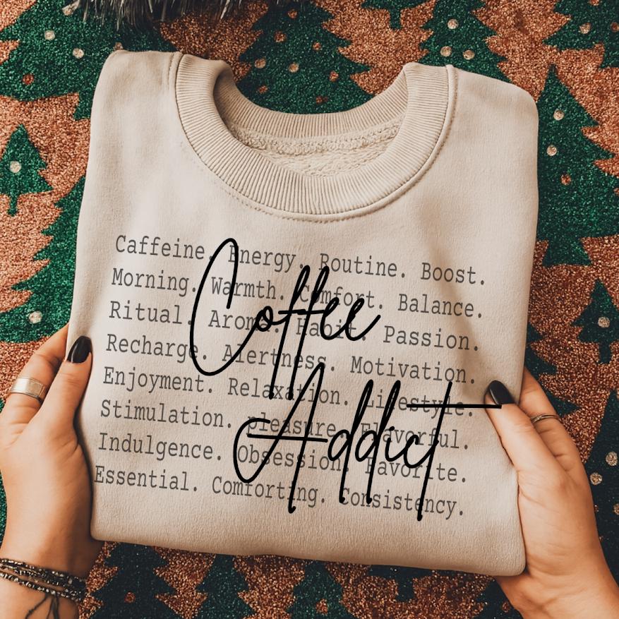 Caffeine Lover Typography Tee, Coffee Addict Shirt Png, Morning Coffee Lifestyle Text Shirt, Funny Coffee Gift, Coffee Mode