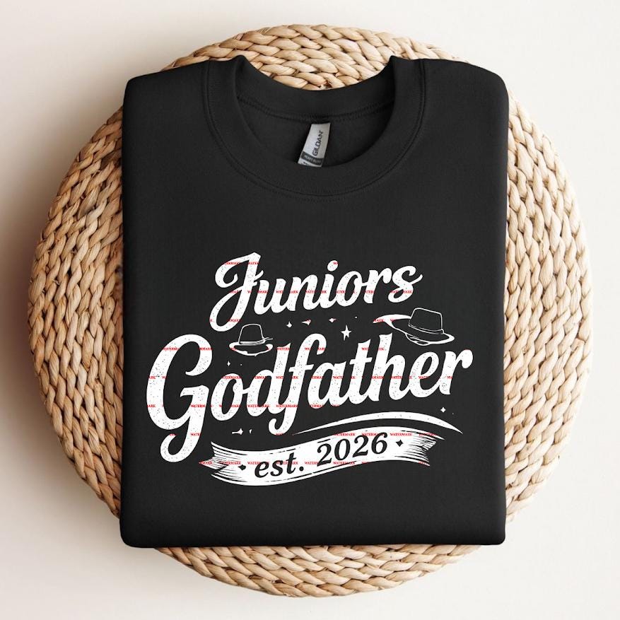 Junior’s Godfather Est 2026 PNG, Godfather Announcement Design, New father Gift, Baby Announcement Shirt, Family Sublimation, Family shirt