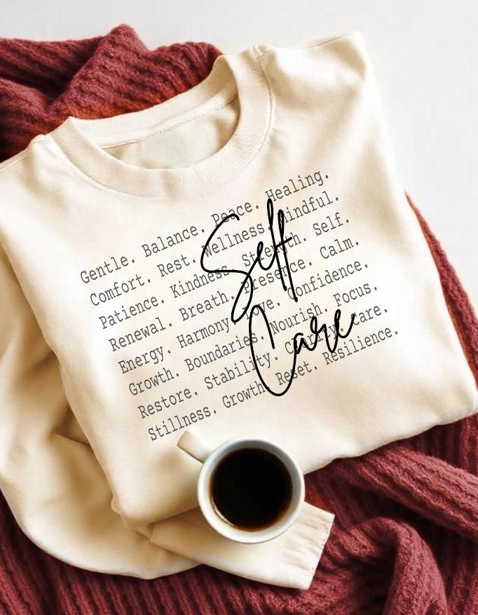 Self Care Shirt design Png file, Mindful Quote Design, Peace, Wellness, Healing, Mental Health Aesthetic Tee, Cozy shirt design, Cute png