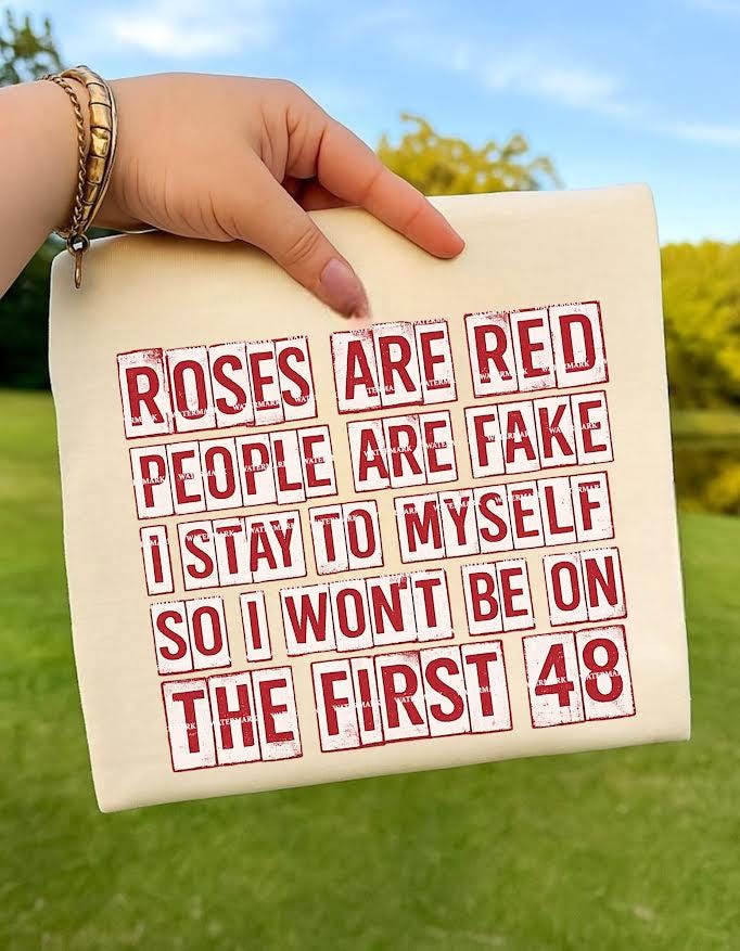 Roses Are Red People Are Fake PNG, Funny Sarcastic Quote Shirt design, Stay To Myself Humor Design, Adult Humor, Anti Valentine shirt design