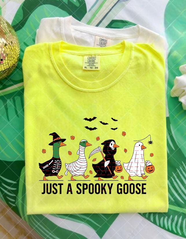 Funny Halloween Goose Shirt Png, Just a Spooky Goose T-Shirt design ideas, Cute Goose Halloween Costume, Fall Spooky Graphic Shirt, Png file
