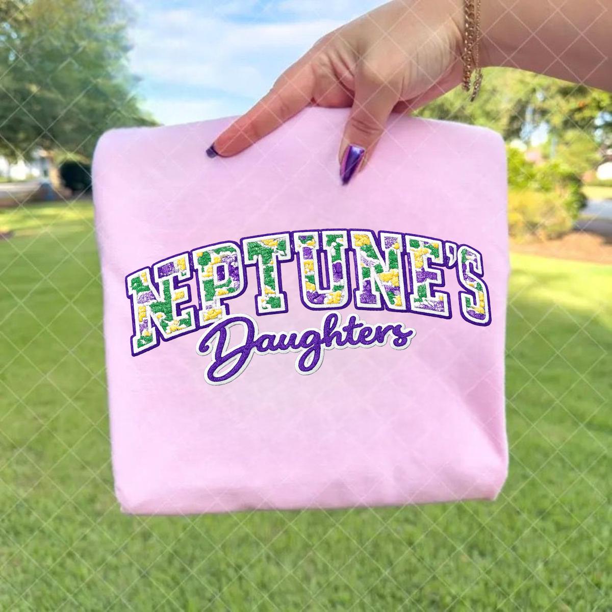 Neptune’s Daughter PNG, School Spirit Mom Design, Leopard Glitter Mascot Shirt, Proud School Mom Png, Team Spirit Cut File, Daughter, Family
