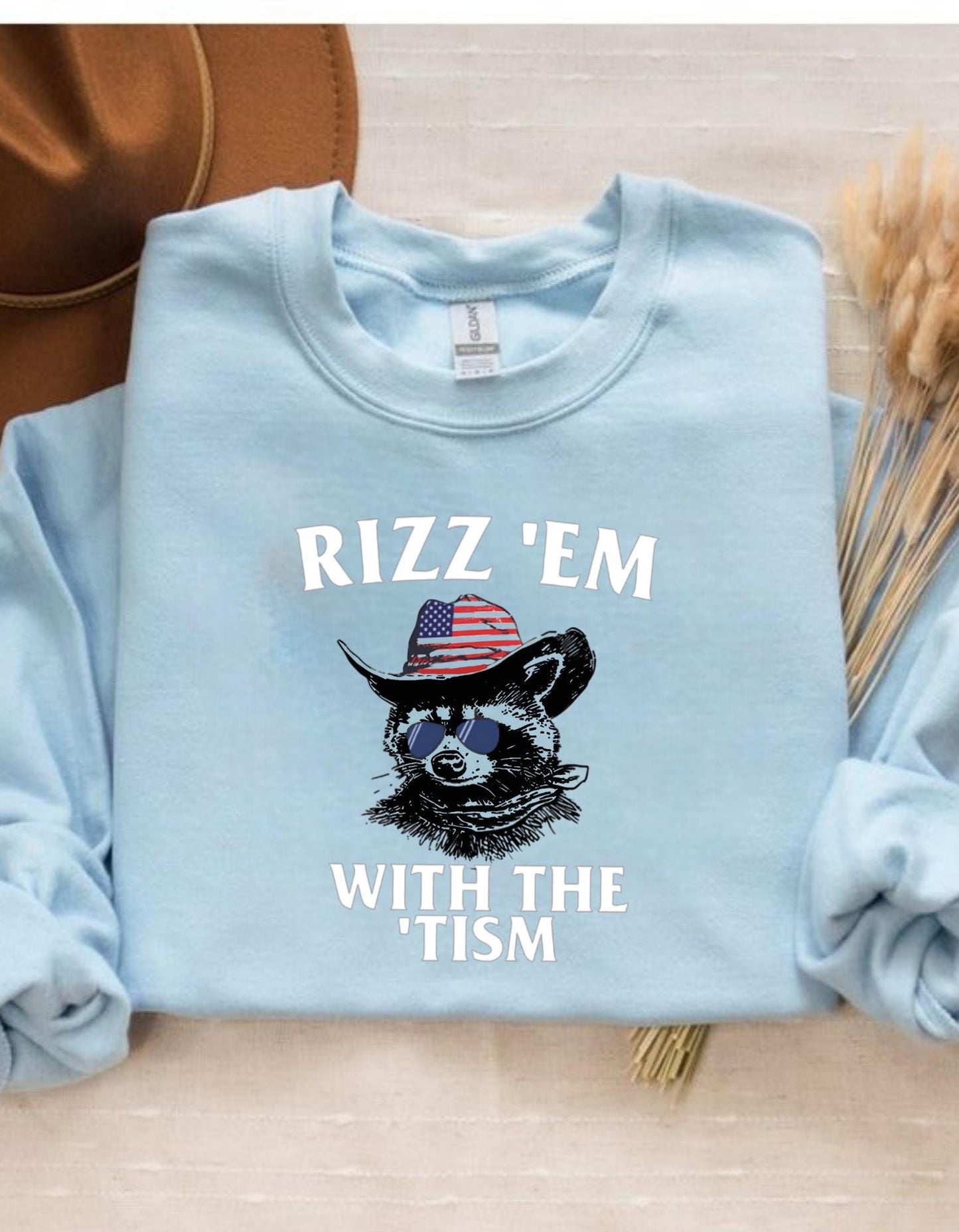 Cowboy Png, Vintage designs, Funny Cowboy cowgirl Png file, Rizz 'Em With The Tism PNG, American flag png, Gift for her, Retro Raccoon