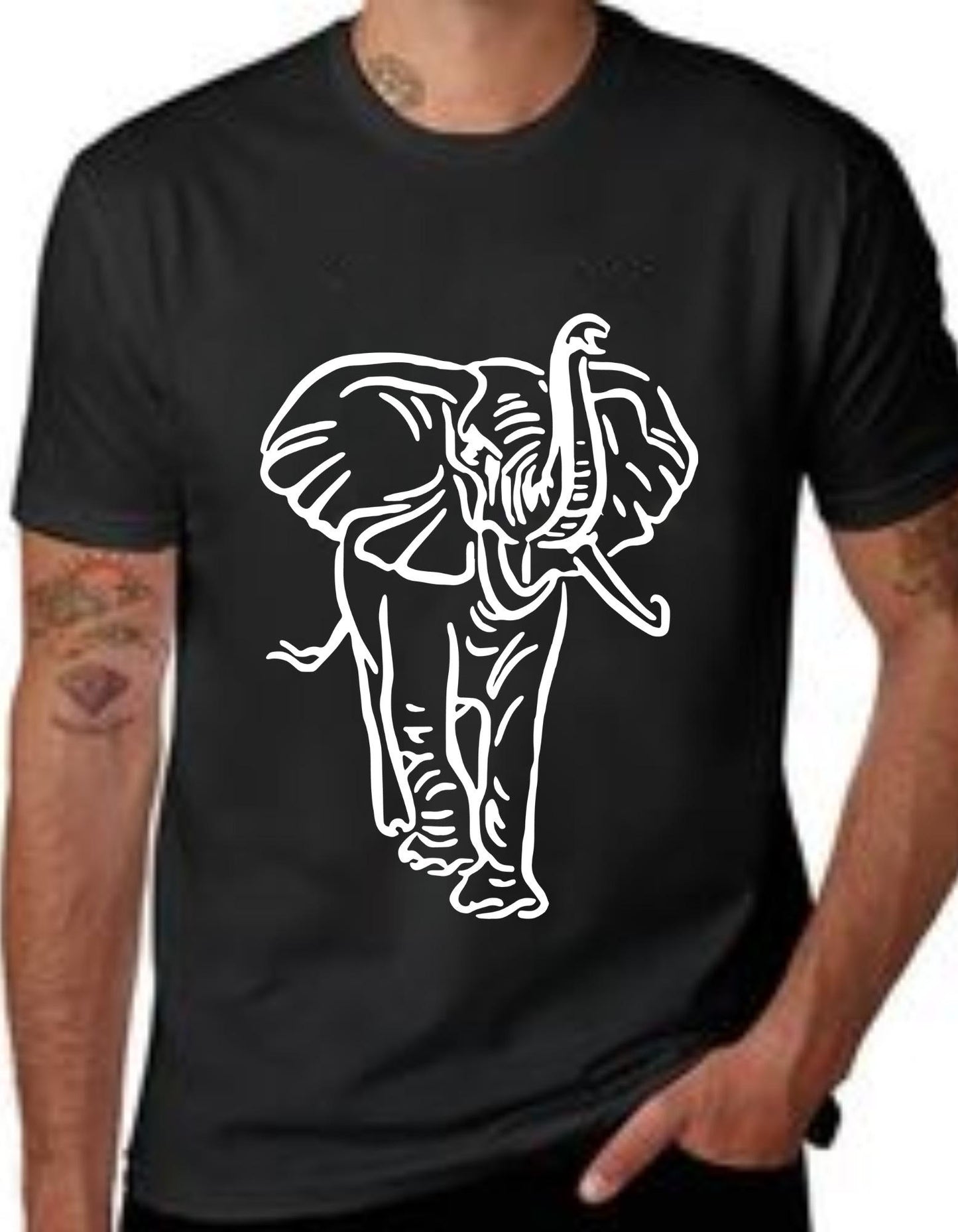 Tribal Elephant Line Art Cut File,African Elephant Stencil Png,Elephant SVG PNG,Wildlife Animal Silhouette, Jungle Safari Cricut Clipart