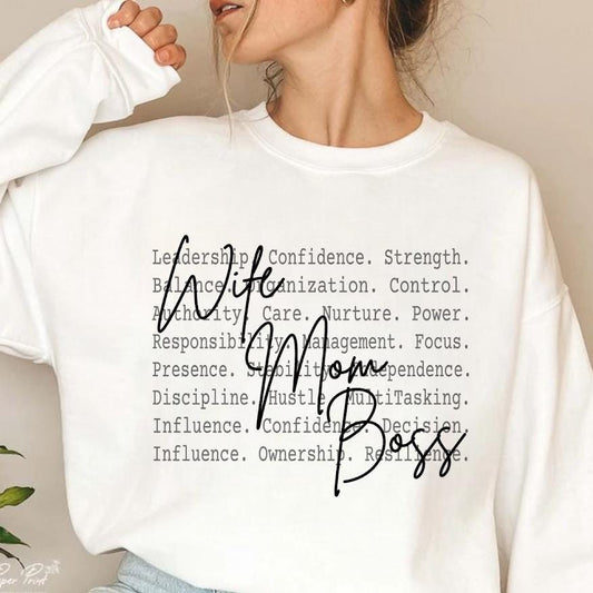 Wife Mom Boss PNG, Strong Women Empowerment Shirt Design, Feminine Leadership Quote, Boss Lady Sublimation PNG, Mother's Day, Mom Life png
