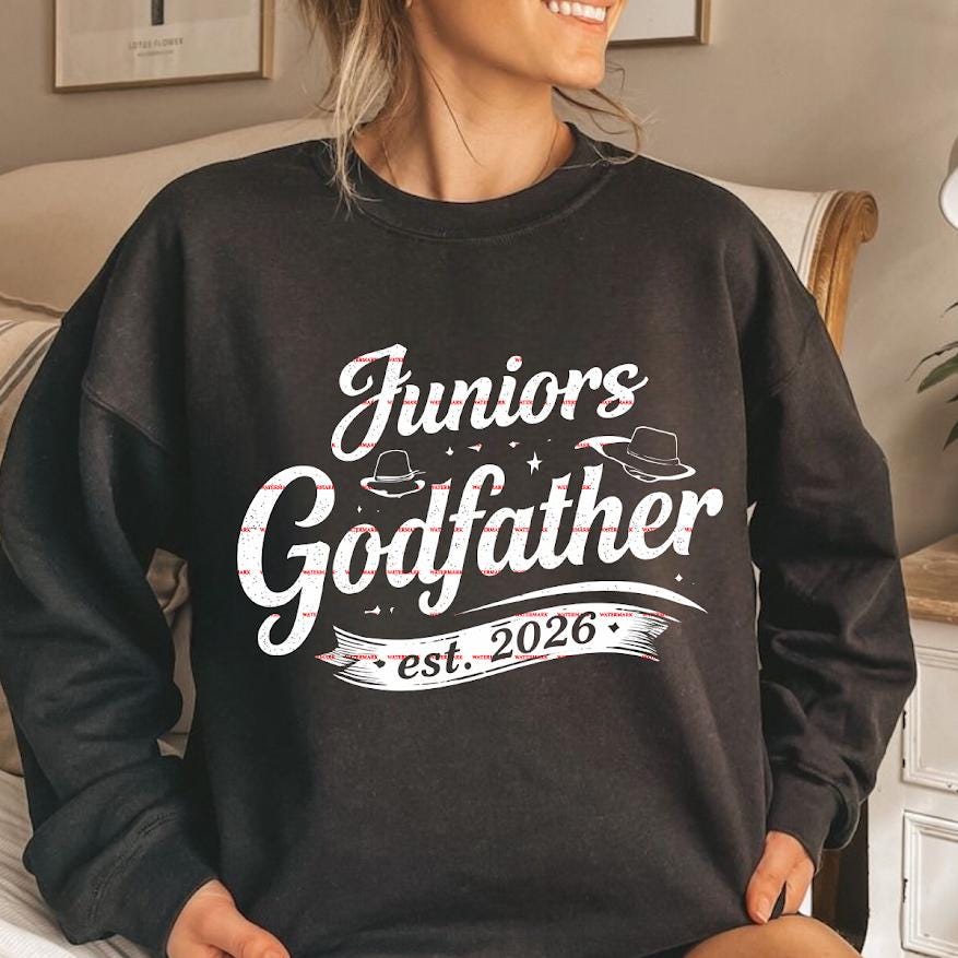 Junior’s Godfather Est 2026 PNG, Godfather Announcement Design, New father Gift, Baby Announcement Shirt, Family Sublimation, Family shirt