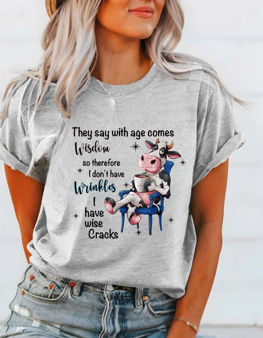 Cute Cow Wisdom Design, Kids PngFunny Cow PNG, Wise Cracks Cow Sublimation, Coffee Lover Cow Clipart, Sassy Farm Animal Digital Download