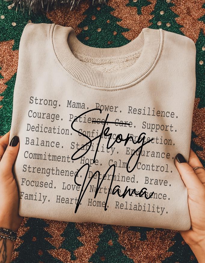 Strong Mama Definition Shirt design, Loving Mama Text Design ideas, Family Grandma Sweatshirt, Cozy Heartfelt Mam Gift Apparel, Gif for mama