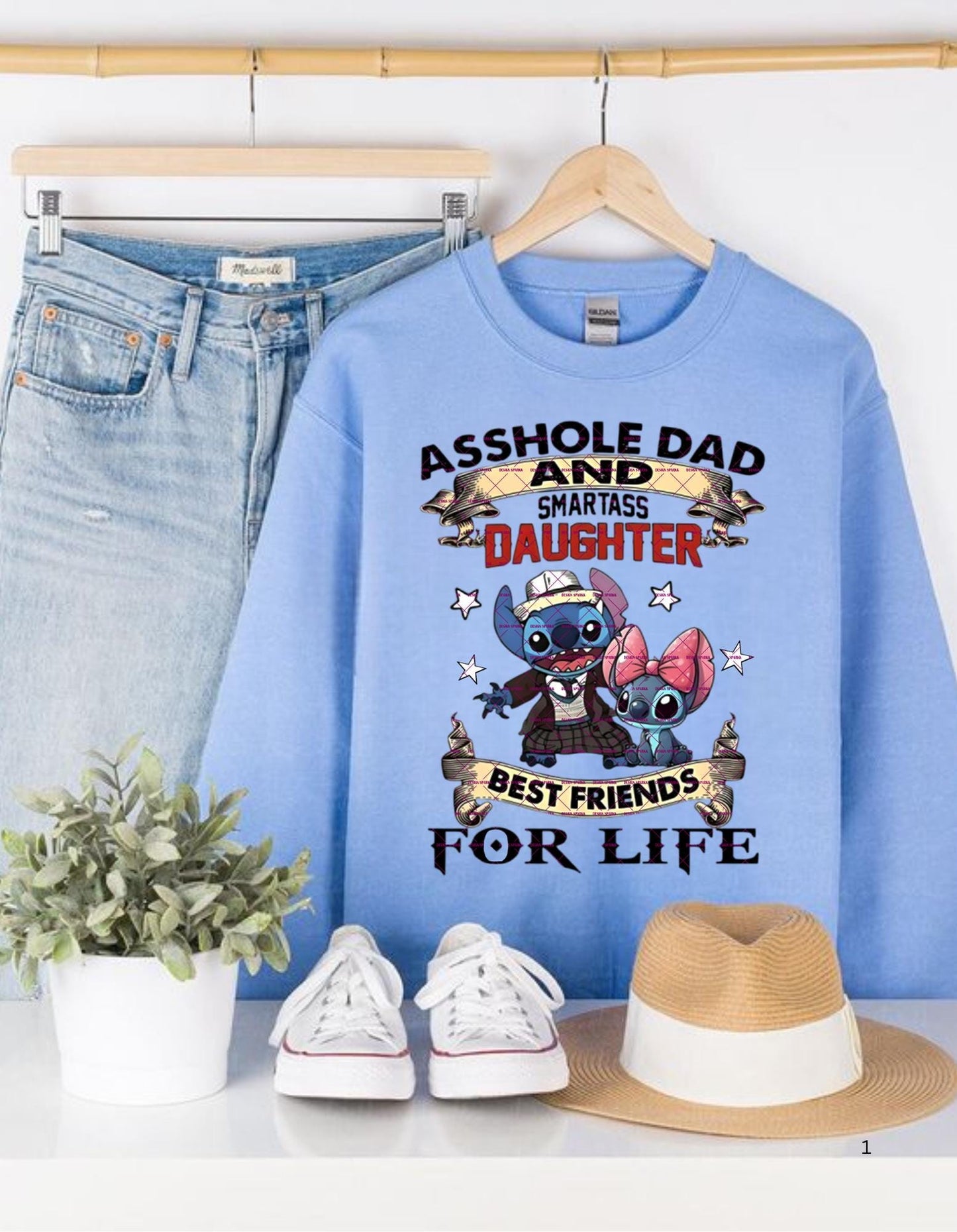 Daughter gift pngBestfriend for life Png file, Asshole Dad And Smartass Daughter Stitch PNG File, School kids design, Stitch Png, Dad gift