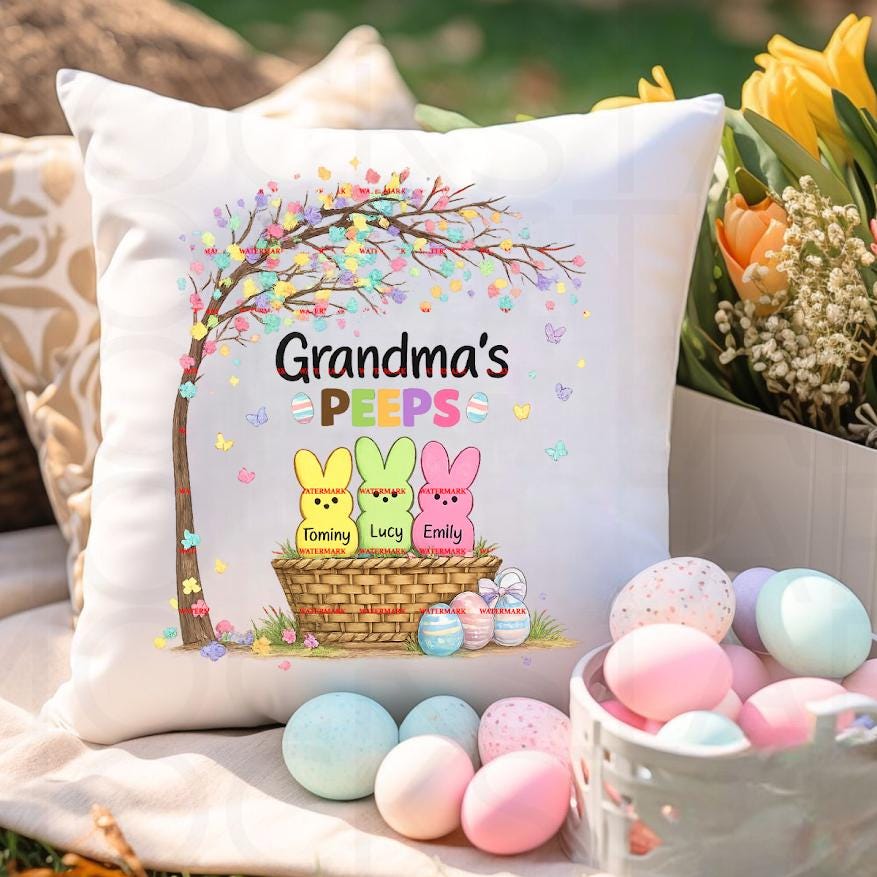 Easter Grandma Shirt Design, Grandma’s Peeps PNG, Personalized Easter Bunny PNG,Custom names, Easter Png