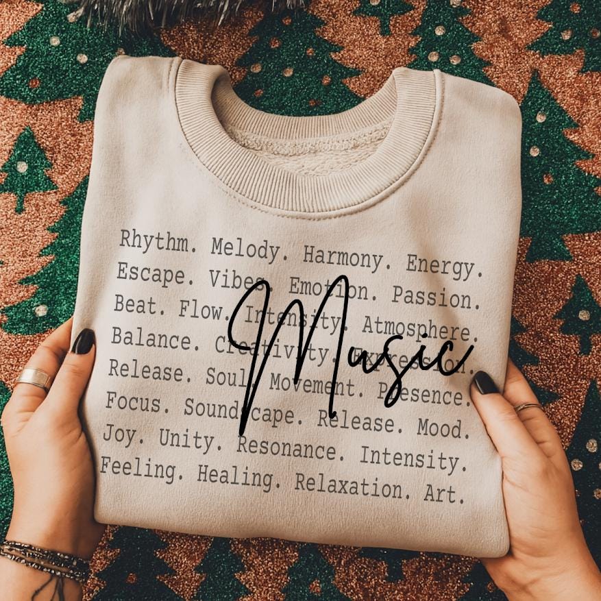 Music Shirt, Music Lover Typography Tee, Aesthetic Music Text Shirt, Melody Rhythm Sound Design, Songs lover, Listner, Motivator, Motivation