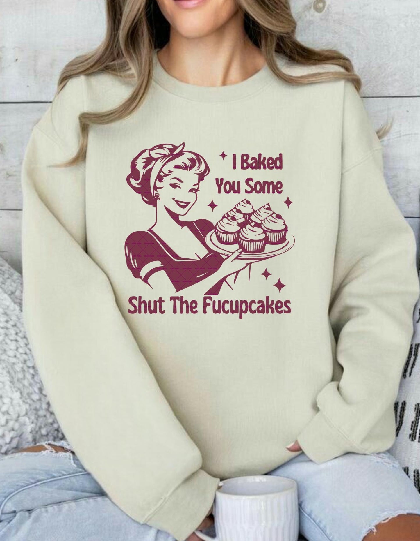 Funny design, Gifts for Women,I Baked you some shut the Fucupcakes Png Svg file, Bakers Png, Best Friend Gift, Retro png